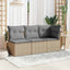havestol med hynder uden armlæn polyrattan beige