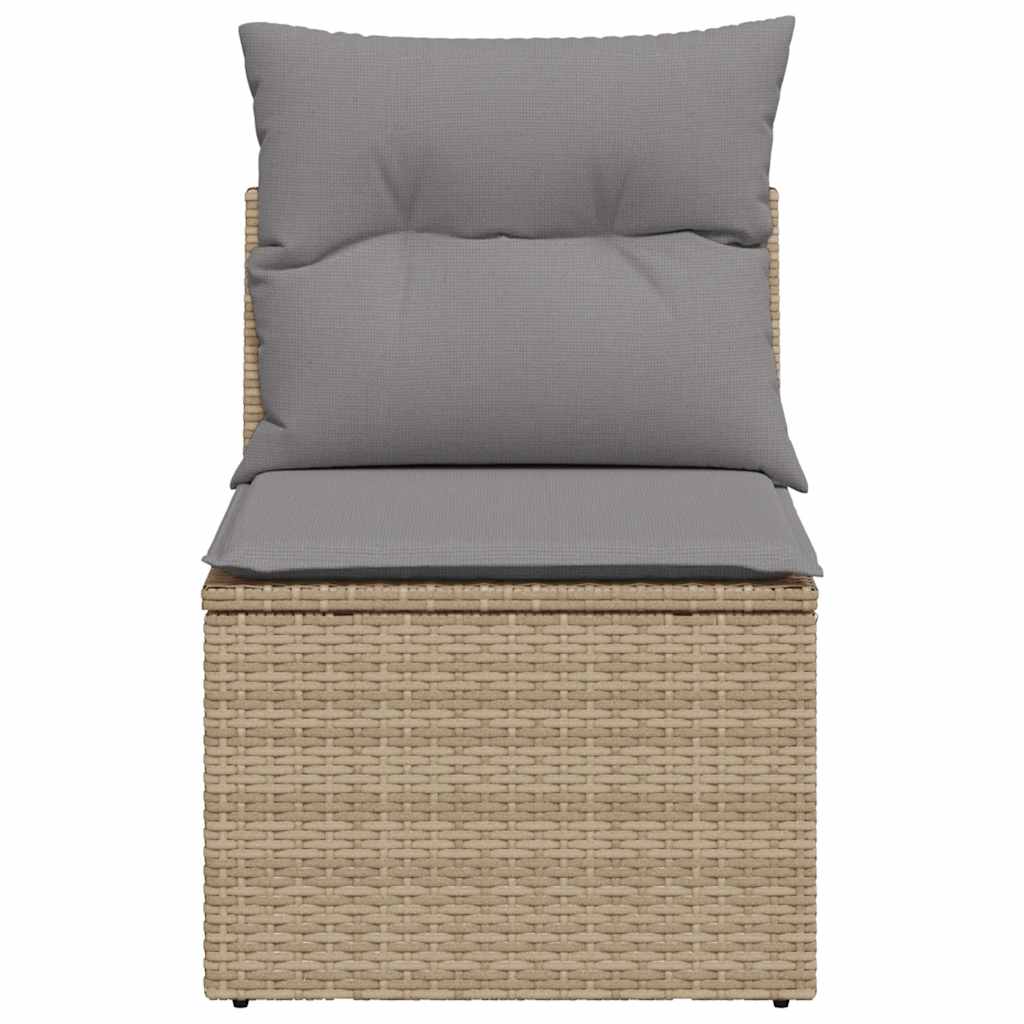 havestol med hynder uden armlæn polyrattan beige