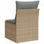 havestol med hynder uden armlæn polyrattan beige