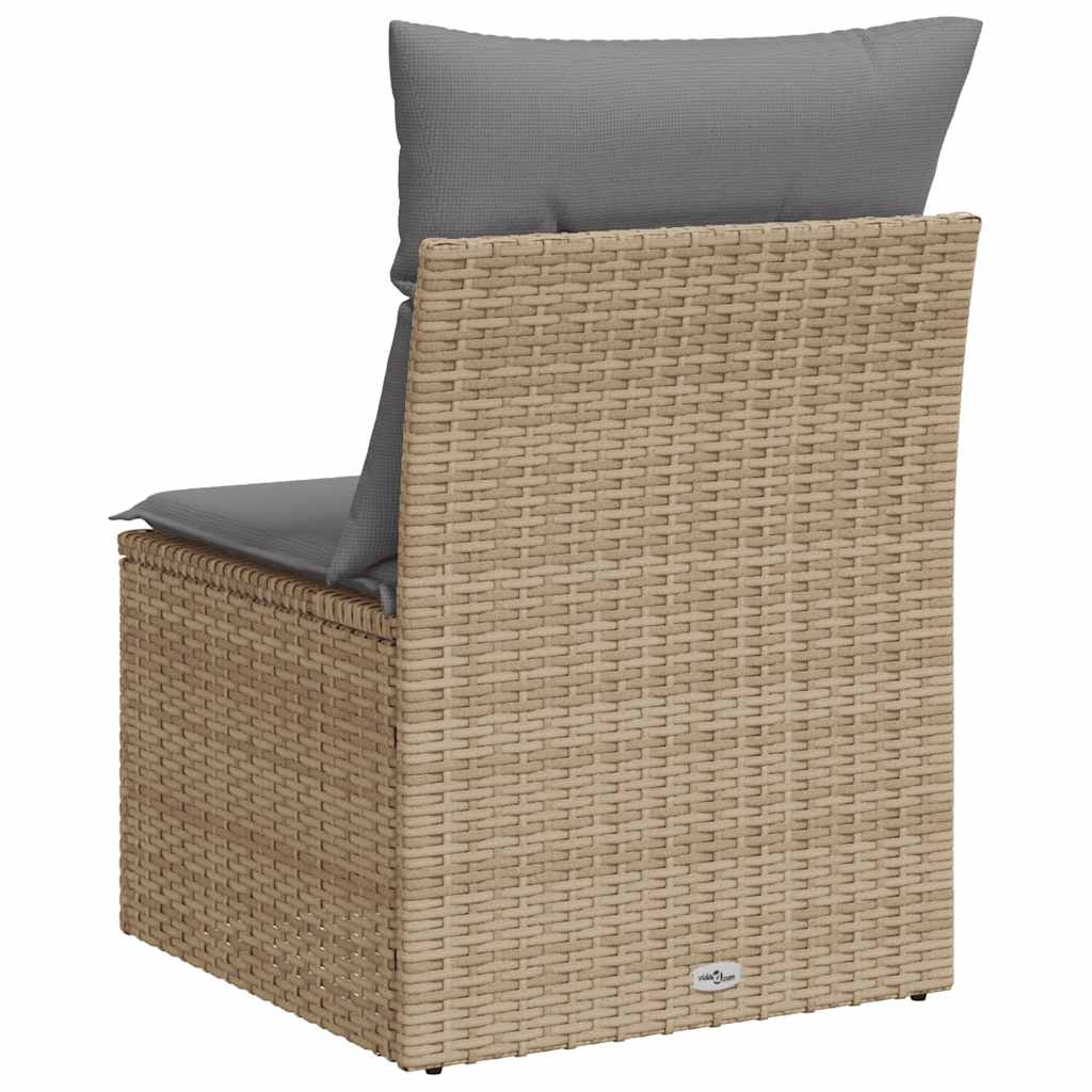 havestol med hynder uden armlæn polyrattan beige