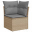 hjørnemodul til havesofa med hynder polyrattan beige