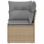 hjørnemodul til havesofa med hynder polyrattan beige