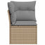 hjørnemodul til havesofa med hynder polyrattan beige