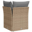hjørnemodul til havesofa med hynder polyrattan beige
