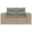 2-personers havesofa med hynder polyrattan beige