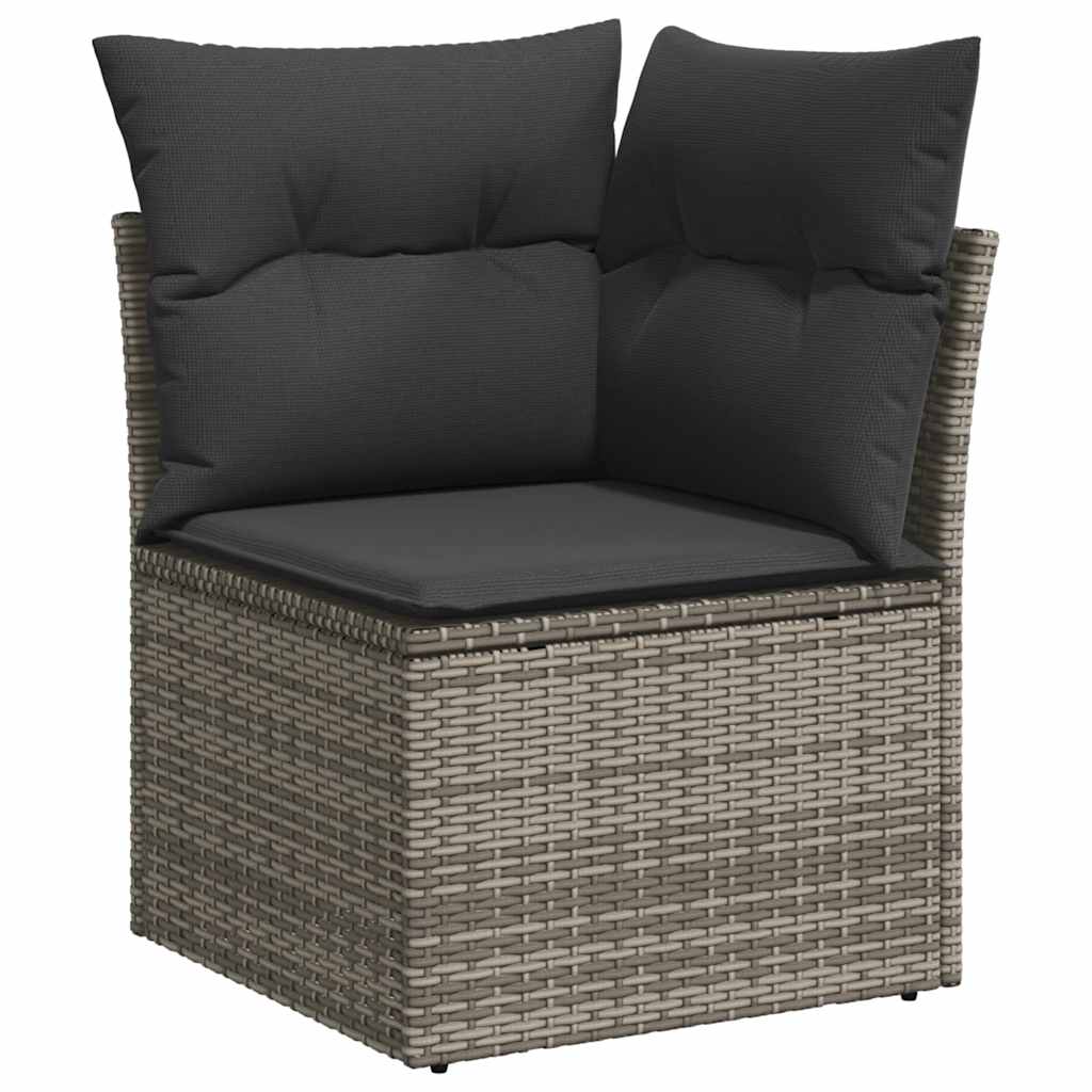 hjørnemodul til havesofa med hynder polyrattan grå