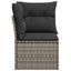 hjørnemodul til havesofa med hynder polyrattan grå