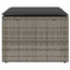 haveskammel med hynde 55x55x37 cm polyrattan grå