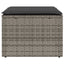 haveskammel med hynde 55x55x37 cm polyrattan grå