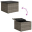 haveskammel med hynde 55x55x37 cm polyrattan grå