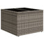 havebord med glastop 55x55x37 cm polyrattan grå