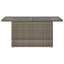 havebord med glastop 100x55x73 cm polyrattan grå