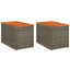 havesideborde 2 stk. 55x34x37 cm polyrattan og massivt træ grå