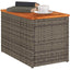 havesideborde 2 stk. 55x34x37 cm polyrattan og massivt træ grå
