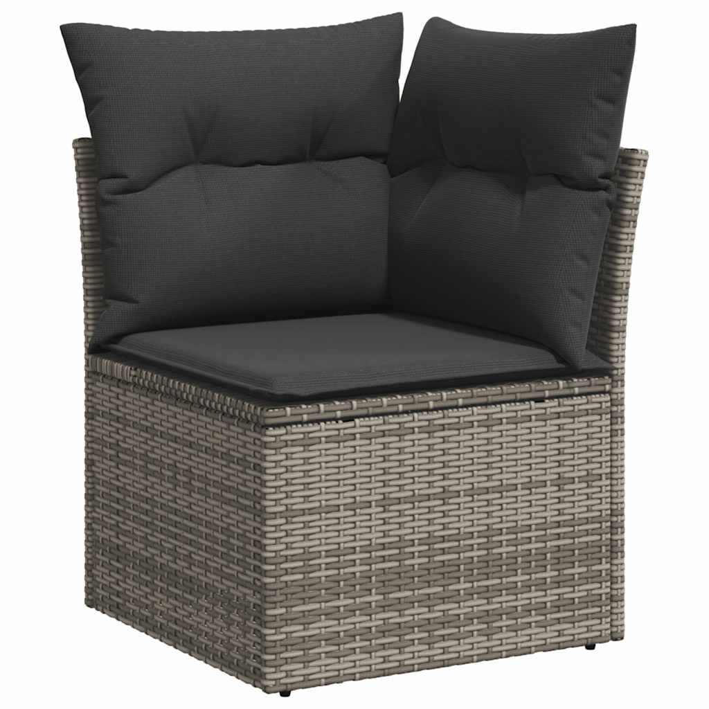 hjørnemodul til havesofa med hynder polyrattan grå