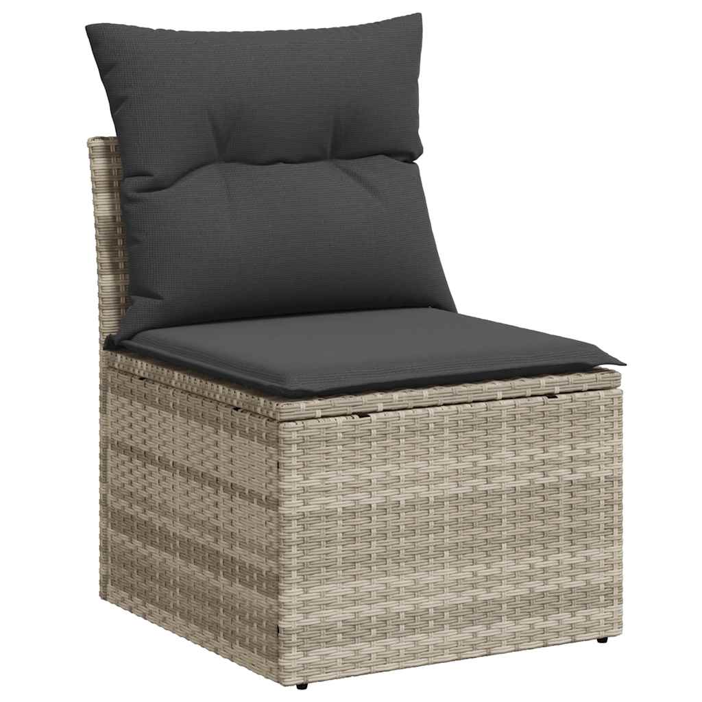 sofamodul til haven med hynder polyrattan lysegrå