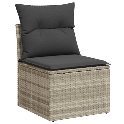 sofamodul til haven med hynder polyrattan lysegrå