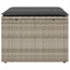 haveskammel med hynde 55x55x37 cm polyrattan lysegrå