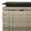 haveskammel med hynde 55x55x37 cm polyrattan lysegrå
