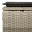 haveskammel med hynde 55x55x37 cm polyrattan lysegrå