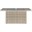 havebord med glastop 100x55x73 cm polyrattan lysegrå