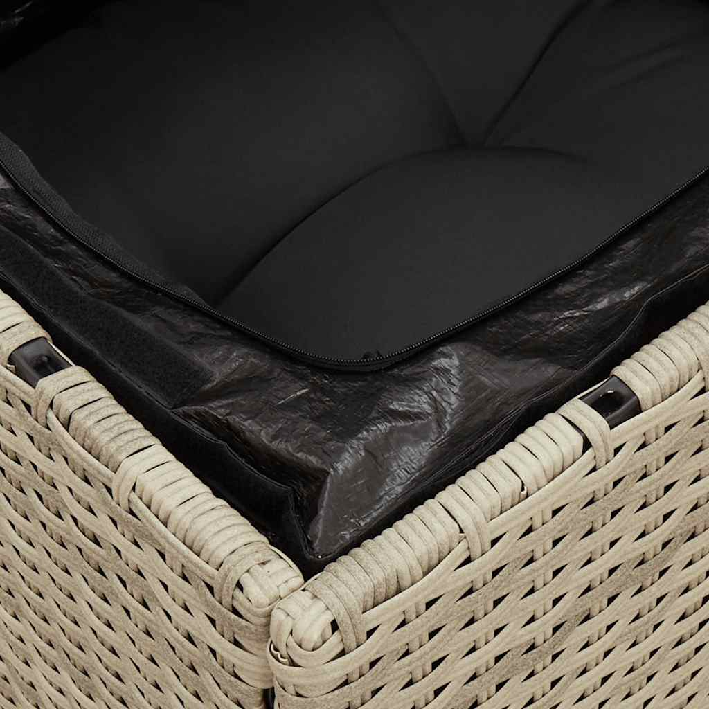 hjørnemodul til havesofa med hynder polyrattan lysegrå