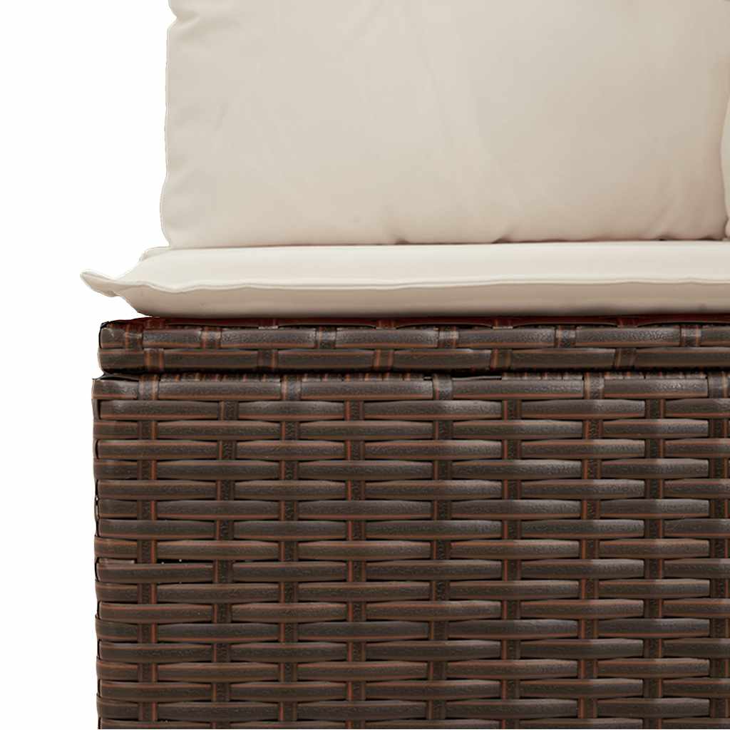 sofamodul til haven med hynder polyrattan brun