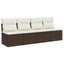 4-personers havesofa med hynder polyrattan brun