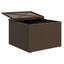 haveskammel med hynde 55x55x37 cm polyrattan brun