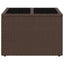 havebord med glastop 55x55x37 cm polyrattan brun