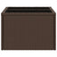 havebord med glastop 55x55x37 cm polyrattan brun