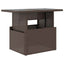 havebord med glastop 100x55x73 cm polyrattan brun