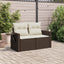 2-personers havesofa med hynder polyrattan brun