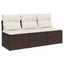3-personers havesofa med hynder polyrattan brun