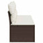 3-personers havesofa med hynder polyrattan brun