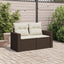 2-personers havesofa med hynder polyrattan brun