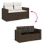 2-personers havesofa med hynder polyrattan brun