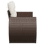 2-personers havesofa med hynder polyrattan brun