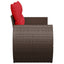 havesofa med hynder 2-personers brun polyrattan