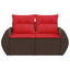 havesofa med hynder 2-personers brun polyrattan
