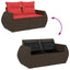 havesofa med hynder 2-personers brun polyrattan