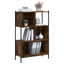 bogreol 72x28x109 cm konstrueret træ røget egetræsfarve