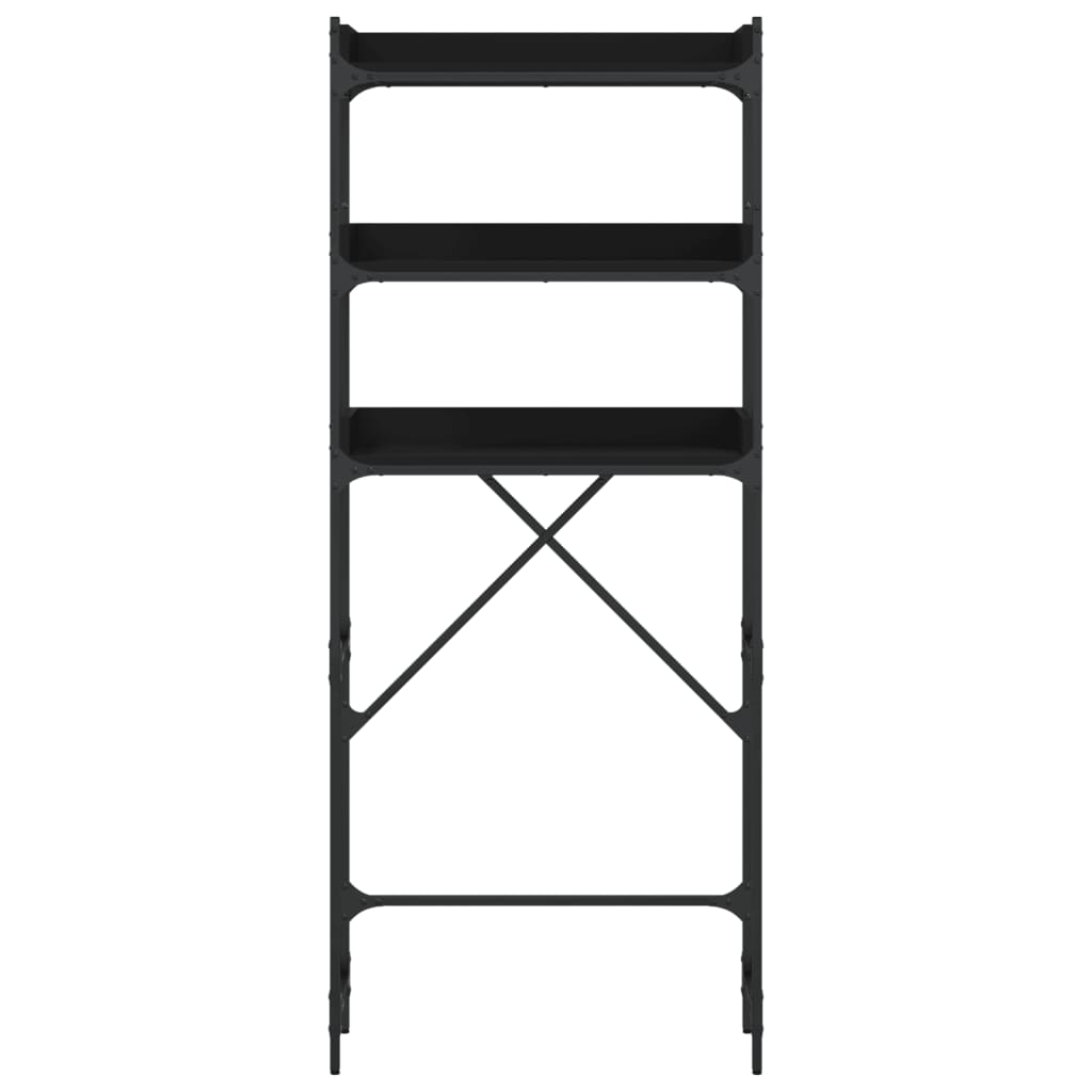 vaskemaskineskab 67x25x163 cm konstrueret træ sort