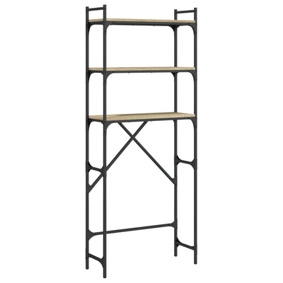 vaskemaskineskab 67x25x163 cm konstrueret træ sonoma-eg