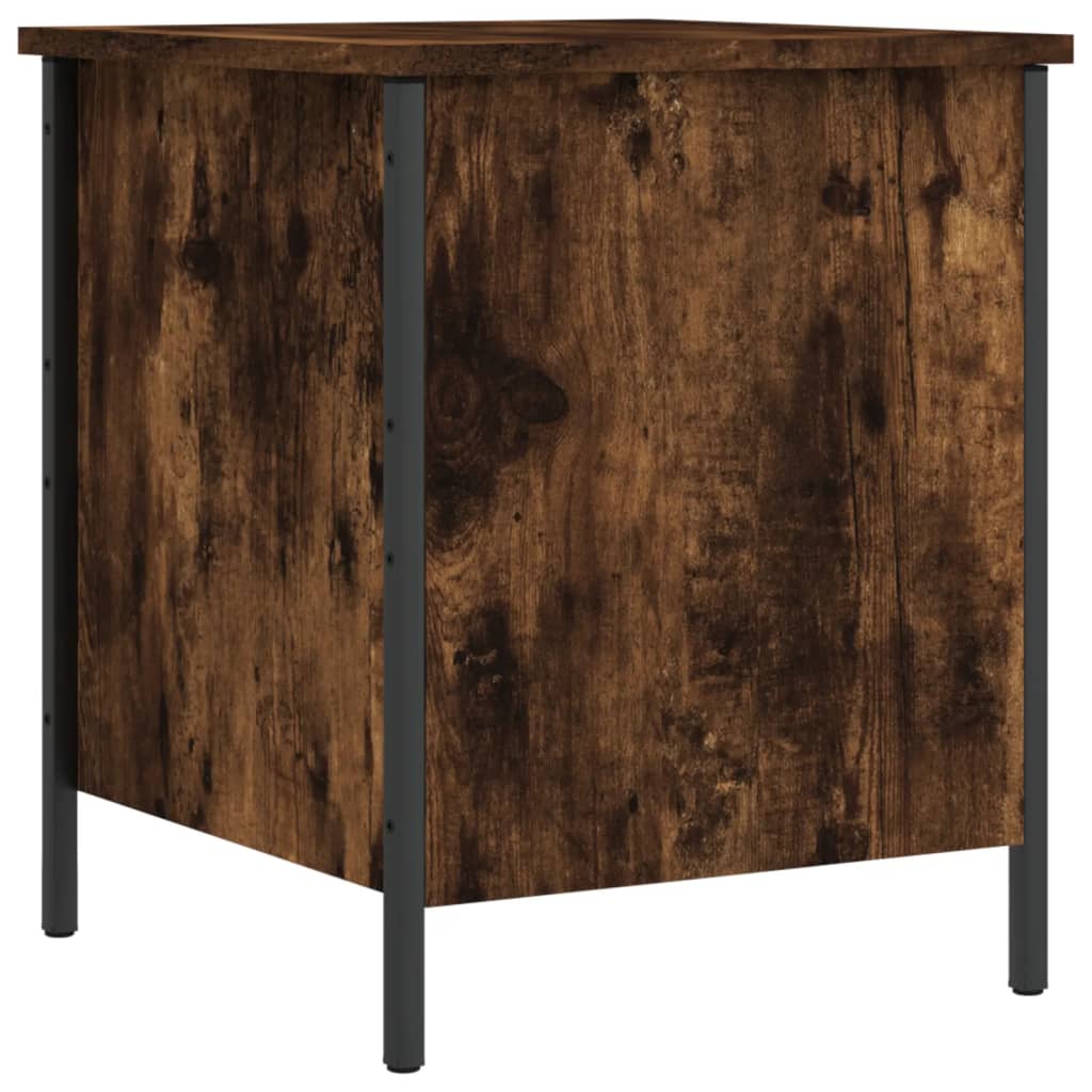 opbevaringsbænk 40x42,5x50 cm konstrueret træ røget egetræ