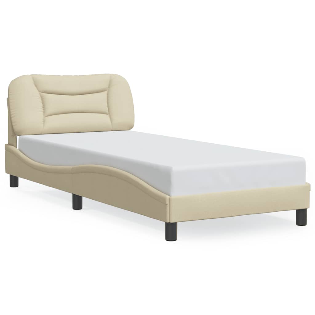 sengeramme uden madras Hvar 90x190 cm stof cremefarvet