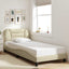 sengeramme uden madras Hvar 90x190 cm stof cremefarvet