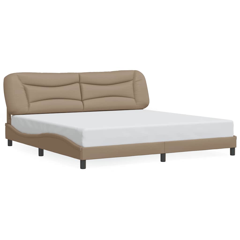 sengeramme uden madras Hvar 200x200 cm kunstlæder cappuccinofarvet