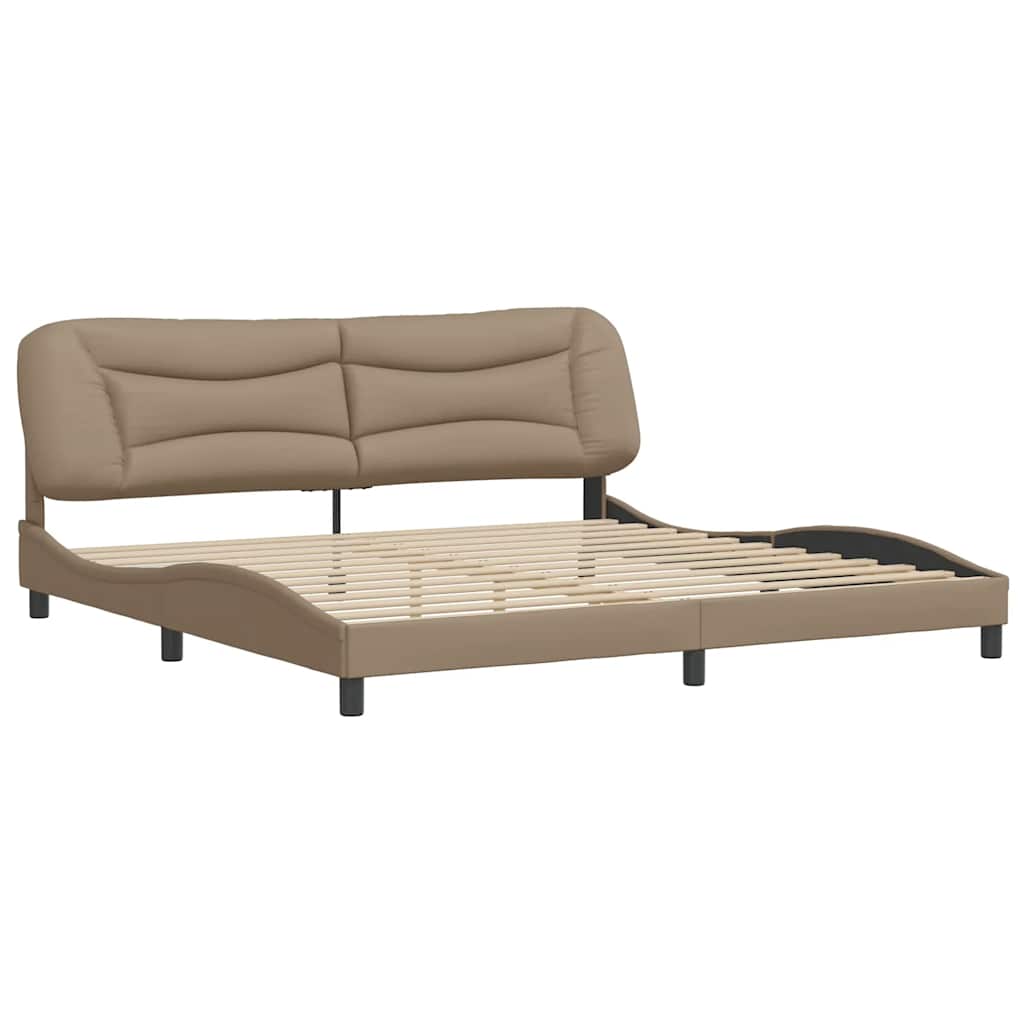sengeramme uden madras Hvar 200x200 cm kunstlæder cappuccinofarvet