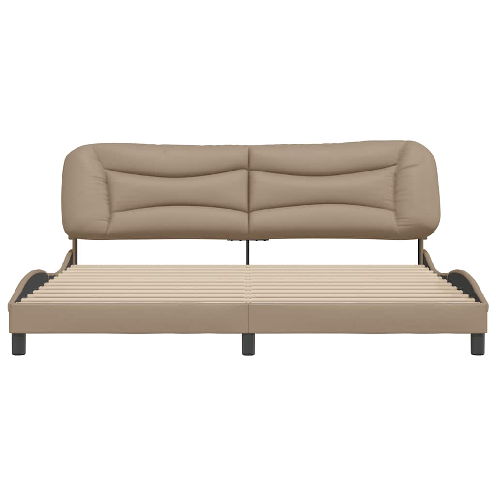 sengeramme uden madras Hvar 200x200 cm kunstlæder cappuccinofarvet